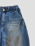 Oil wave denim pants