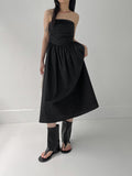 Shirring Smoke Tube Top One Piece