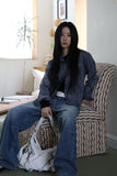 Notch Rivet Pintuck Denim