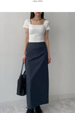 Nylon H-line Long Skirt