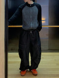Non-mix Raglan Varsity Knit Zip-up