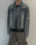 Vintage Crop Damage Denim Jacket