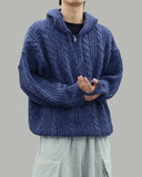 Noel Knit Hoodie Half Zip Up