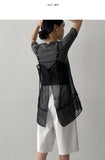 One Button See-through Layered Bustier