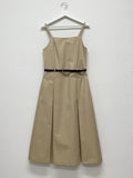 [Belt set] Pleated Bustier Long One Piece
