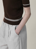 [Premium] Smith Color Matching Short Sleeve Knit