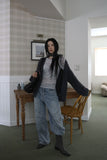 No-button soft fur cardigan
