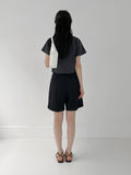 Epee Two-Way Zip-Up Crop Shirt