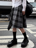 CHECK WRAP MIDI SKIRT