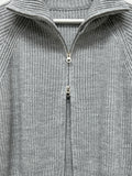 Raglan Two-Way Knit Zip Up