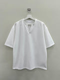 Basic twin open collar short sleeve