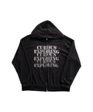 Summer Lettering Knit Hood Zip-Up