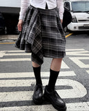 CHECK WRAP MIDI SKIRT
