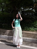 DOUBLE LAYERED MESH SKIRT