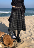 A BLACK CHECK SKIRT