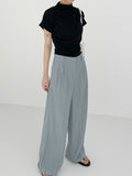 Shirring Cap Mock Neck T-Shirt