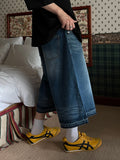 Cut Washed Bermuda Denim