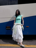 DOUBLE LAYERED MESH SKIRT