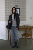 Root wide stud denim