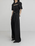 Cord Half-Hole Bijo Short Sleeve Jacket