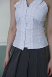 Frill Smoke Holter Neck Blouse
