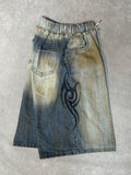 Vintage Ninja Tattoo Bermuda Denim
