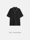 Todd Pigment Stripe Short Sleeve Collar Tee