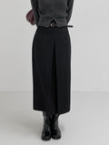 [Winter version] Pencil long pleated skirt