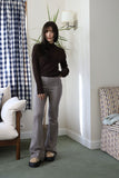Suede bootcut pants
