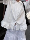 SHIRRING FRILL SHIRT