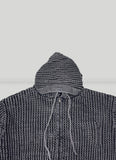 Damage Dying Mesh Hood Knit Zip Up