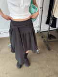 TIE WRAP MIDI SKIRT