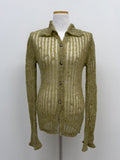 Cuffs See-through Knit Long Cardigan