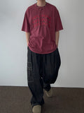 Side zipper pocket stitch balloon denim