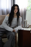 Free pop off-shoulder knit