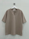 Basic twin open collar short sleeve