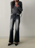 Brush Center Crease Bootcut Denim Pants