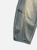 Ete diagonal curve denim pants