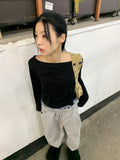 FRONT BUTTON BOATNECK TOP