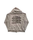 Summer Lettering Knit Hood Zip-Up