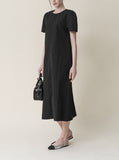 Rib Cut Button Long One Piece