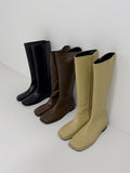 Mino Incision Square Toe Long Boots