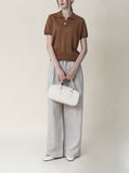 [Premium] Ete Linen Collar Short Sleeve Knit
