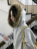 SOFT FUR HOODIE ZIP-UP