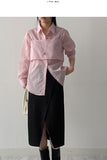 [Bustier SET] Kobi Stripe See-through Shirt