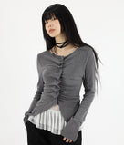 Louis wrinkle pintuck cardigan