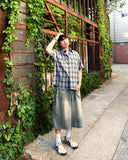 Pigment Dyeing Check Short Sleeve Shirt