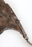 Crack leather brown shoulder bag
