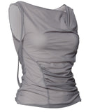 Draped Mesh Layered Sleeveless