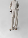 [Premium] Jenne Mock Neck Ribbed Knit Pants